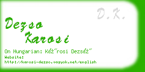 dezso karosi business card